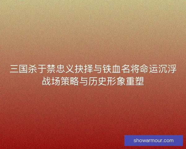 三国杀于禁忠义抉择与铁血名将命运沉浮战场策略与历史形象重塑